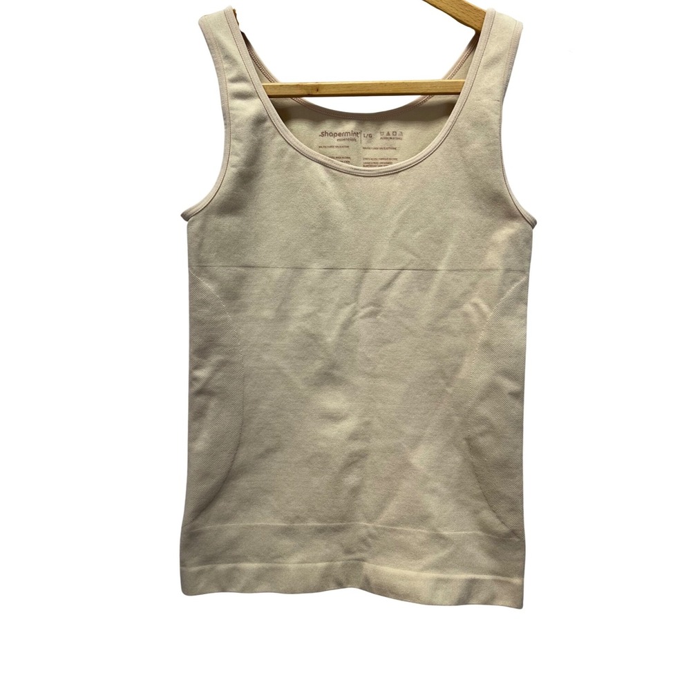Shapermint Essentials Compression Tank Top Beige Womens Large L Scoop Neck